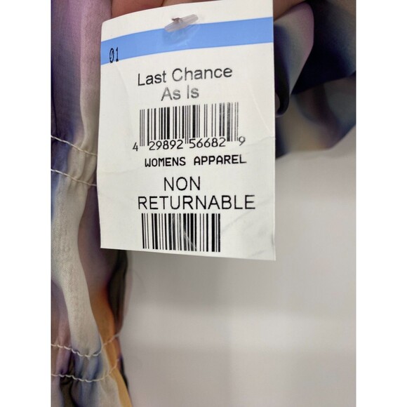 Steve Madden Peplum Top Watercolor Puff Sleeve Fairy Whimsy Romantic Size Large - Picture 6 of 8